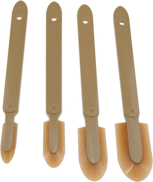 AYLIFU 4 Size Rubber Caulk Tool Glue Removal Tool Caulk Scraper Yellow With Handle Grip For Tiles Bricks Skirting Boards Kitchen and Bathroom 4PCS