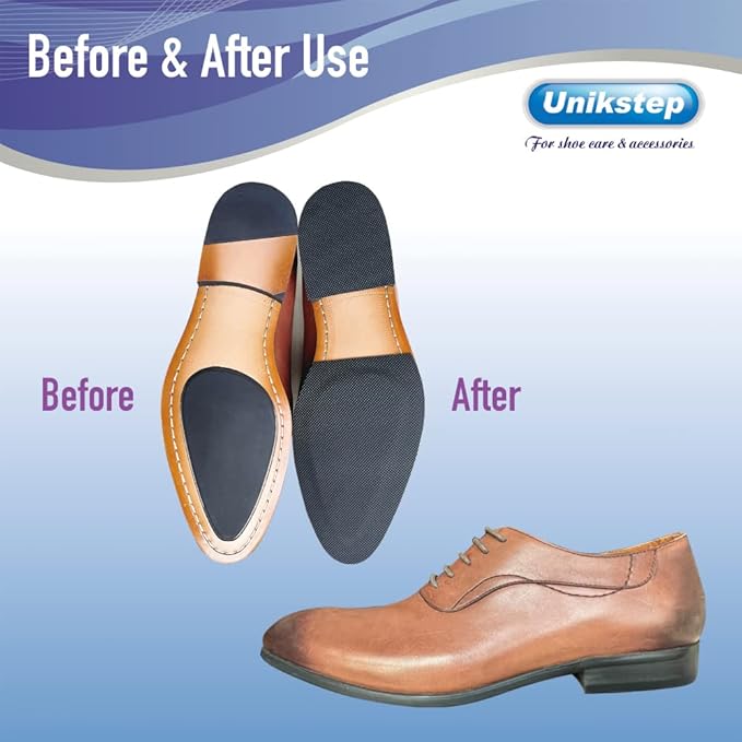Unikstep 4 Pieces Shoe Sole Protectors, Shoe Bottom and Heel Anti Slip Grip Pads, Self Adhesive Non Skid Noise Reduction Sticker (Black)
