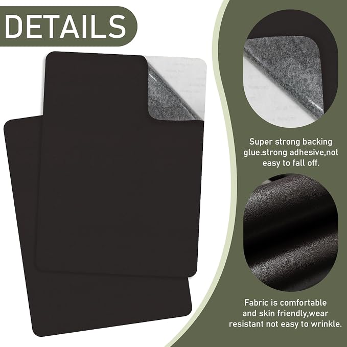 SYLVASS Self Adhesive Leather Repair Patches for Couch, Sofas, Furniture, Car Seats, Office Chairs, Pack of 2 Black Brown