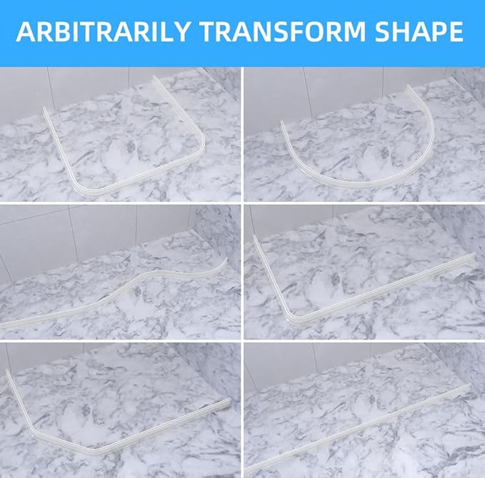 Duzzy 75 Inch Shower Threshold Water Dam, Shower Water Guard to Keep Water in Shower, Shower Water Stopper Dry and Wet Separation Suitable for Bathroom and Kitchen (Clear)