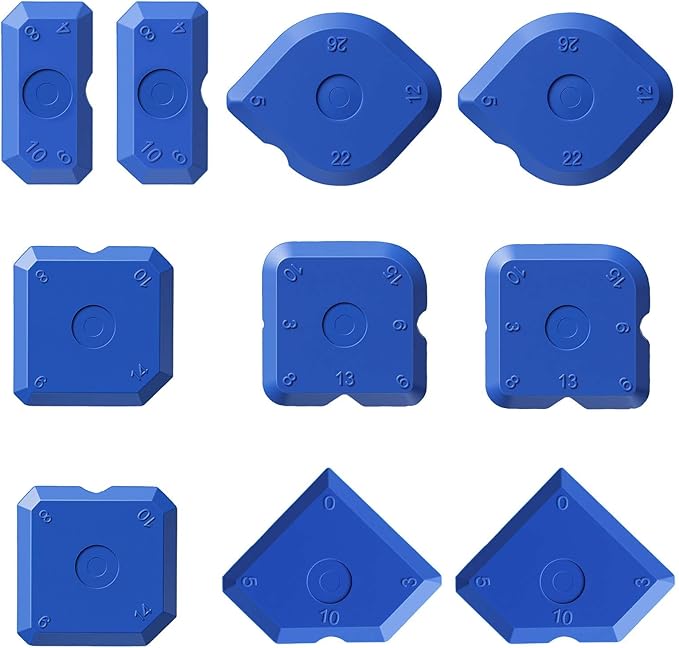 10 Pcs Silicone Caulking Tool Set, Silicone Sealant Finishing Tools, Caulk Remover Tool, Multi-Edge Sealant Applicator for Kitchen Bathroom Floor Window, Blue