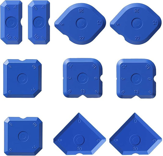 10 Pcs Silicone Caulking Tool Set, Silicone Sealant Finishing Tools, Caulk Remover Tool, Multi-Edge Sealant Applicator for Kitchen Bathroom Floor Window, Blue
