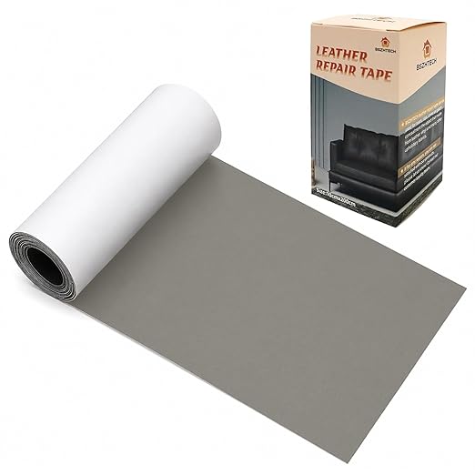 BSZHTECH Leather Repair Tape Self-Adhesive Leather Repair Patch for Couch Furniture Sofas Car Seats Advanced PU Vinyl Leather Repair Kit(Grey, 3.9 X 79 inch)