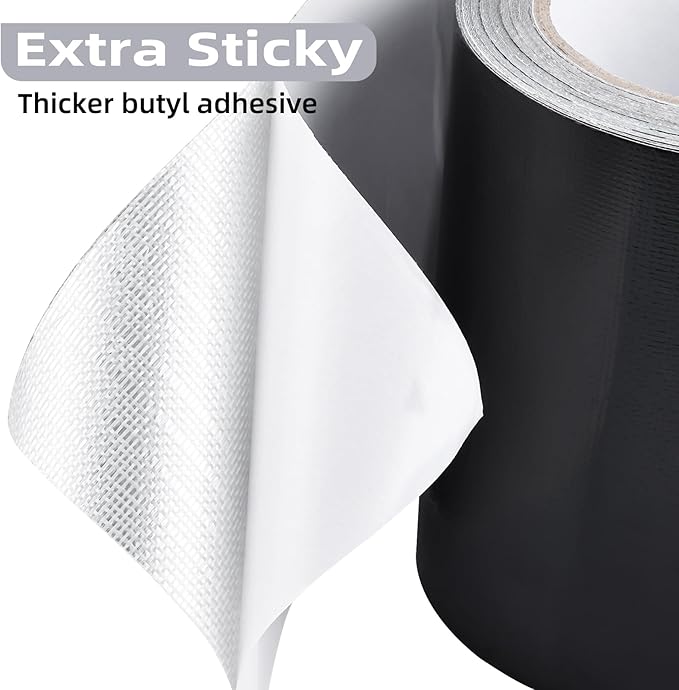 RealPlus RV Underbelly Tape 4" x 50' RV Underbelly Material Belly Tape with Permanent Sealing Adhesive for Camper Travel Trailer Mobile Home (Extra-Sticky)