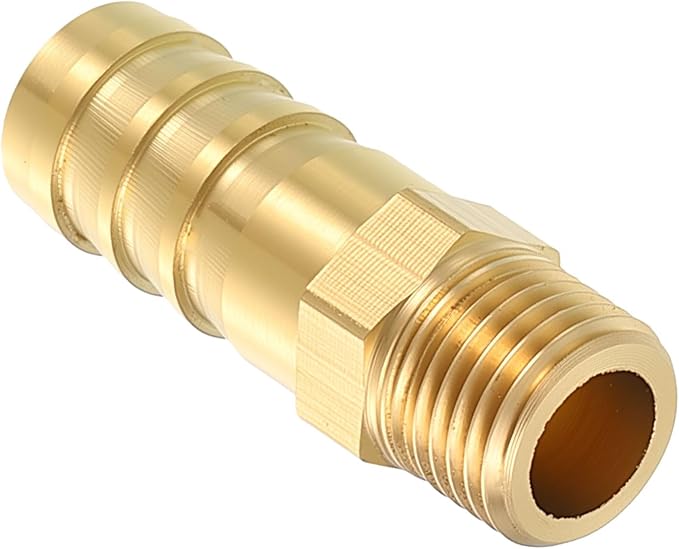 Pack of 1 Brass Hose Barb Fittings Adapter Connector 10mm Hose Barb to M10x1 Male Fittings for Home Machines, Massage Bathtubs, and Irrigation Systems