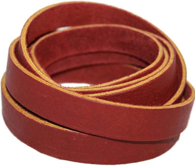Leather Strap for Crafts & Jewelry | 72 Long × 5/8" Wide × 1/8" Thick (7-8oz) | Genuine Leather Strips for Crafts, Projects or Repairs - Burgundy