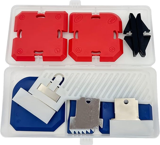 Silicone Profiling Tool Kit with Caulk Removal Tools and Sealant Finishing Tools, Professional Caulking Kit with Guides, Suitable for Home Improvement Projects in Kitchen, Bathroom, Windows and More