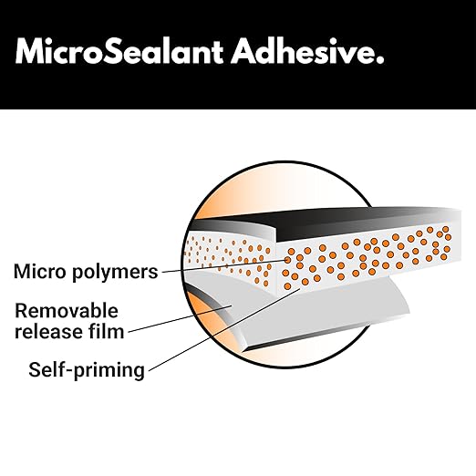 HSS Sealant Tape with MicroSealant - Waterproof Commercial Roofing Tape for Roof and RV Repair - UV- & Weatherproof - Black - 4 inch x 25 feet