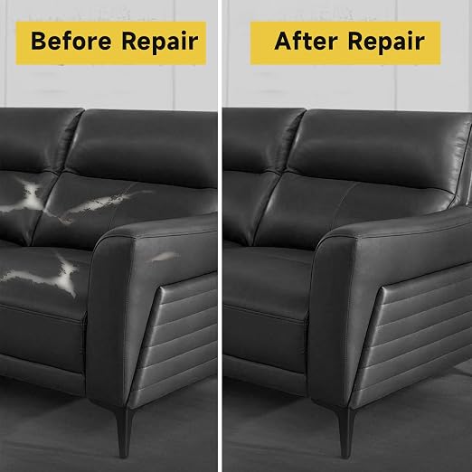 Leather Repair Patch, Breathable Perforated Strong Sticky Self Adhesive Repair Patch, DIY Leather Patches for Couches, Furniture, Sofa, Car, Chair (Black 8x12inch)