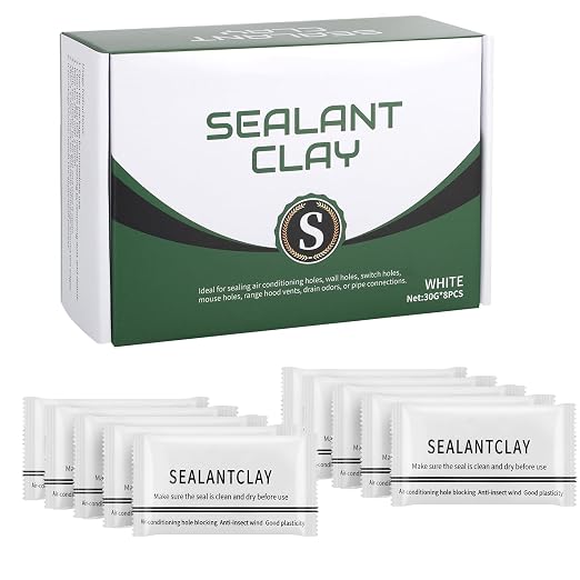 Waterproof Sealant Mastic,Pack of 10 White Seal Putty Waterproof Duct Seal Repair Sealing Clay, Quick Mending Mud for Drain Connection, Wall Hole, Air Conditioning Hole Seal Putty (10-White)