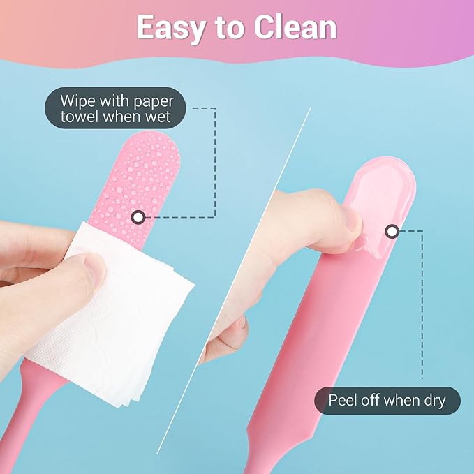 Gartful 6PCS Silicone Stir Sticks Kits, 2pcs Spatula Scraper, 2pieces Large Silicone Sticks, 2pack Pointed Stir Rods, Reusable DIY Craft Tool for Mixing Resin, Paint, Liquid, Pink