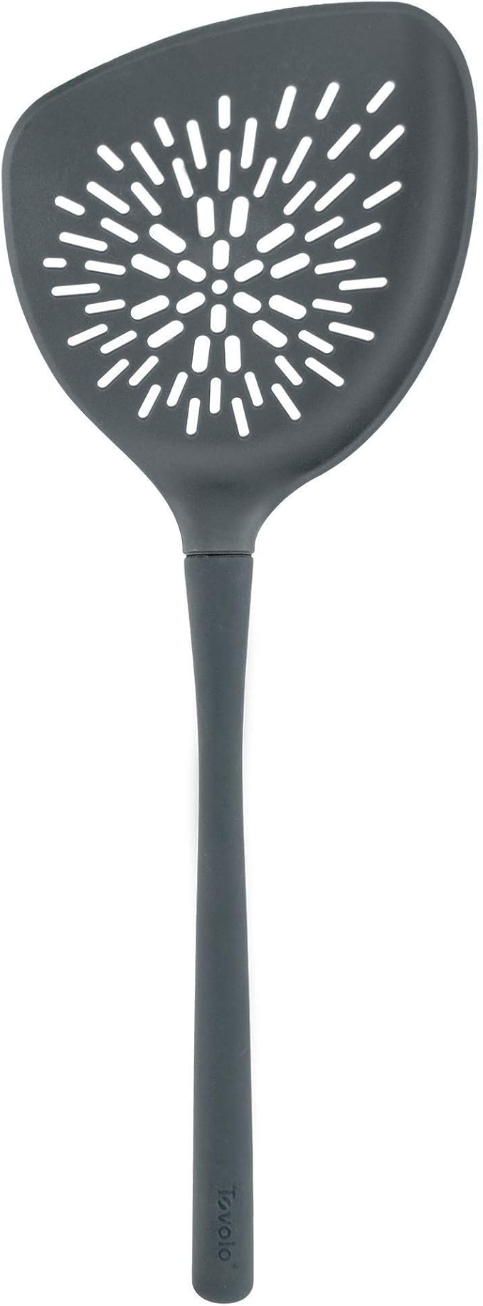 Tovolo Veggie Turner, Silicone & Nylon Handle, Roasting/Serving, Heat-Resistant to 400ᴼF, Charcoal