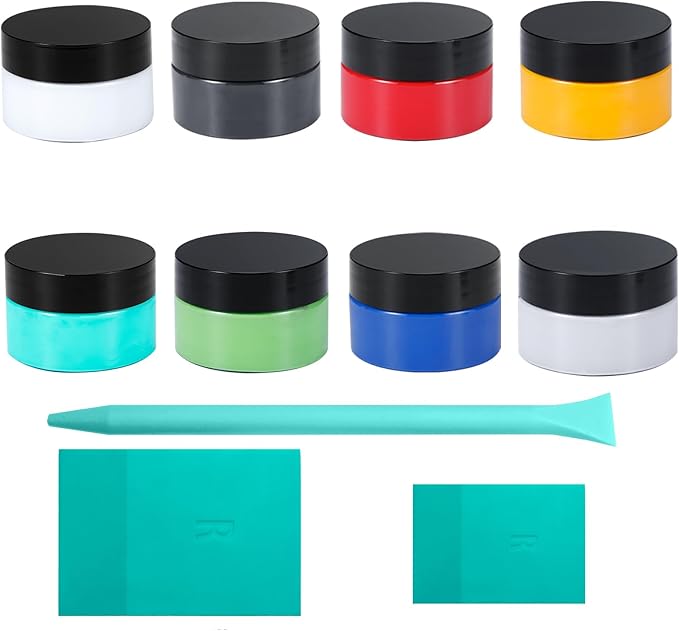 Chalk Paste Paint Set with 3 Silicone Squeegees | Stencil Paint & Silk Screen Paint Kit | Chalk Finish DIY Craft Paint for Wood, Fabric, Furniture, Signs & Home Decor 8-Color