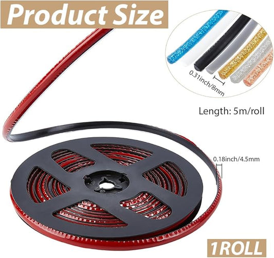 GORGECRAFT 5.5 Yard Waterproof Caulking Strip 0.3 Inch Self Adhesive Black Shower Tub Toilet Caulk Gap Tape Flexible Triangle Molding Trim Sealing Edging Tape for Stove Sink Bathroom Corner Wall Edge