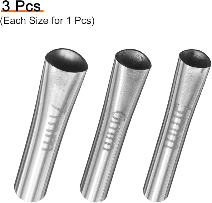 HARFINGTON 3pcs Caulking Nozzle Applicator 5/6/7mm Caulking Finisher Kit Stainless Steel Sealant Finishing Tool Kit Reusable Caulk Nozzle for Kitchen Bathroom