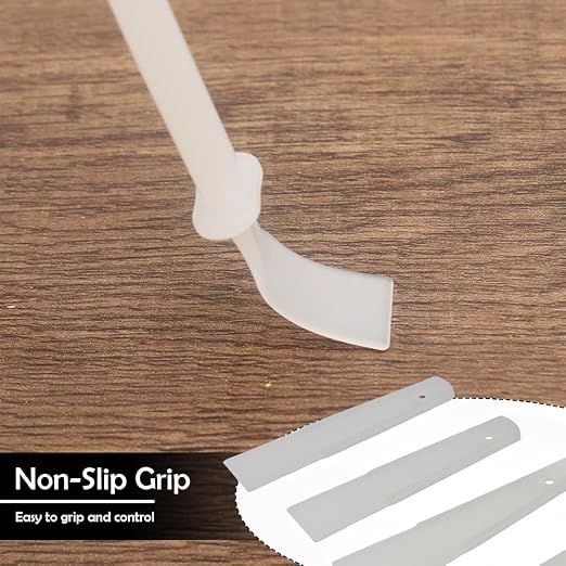 Applicator Glue Spreaders, 12 Pack Glue Spreader Plastic Smear Plate Scraper Sticks Applicator Tool for Leatherwork Woodwork Handmade DIY Leather Spreads Burnishing Gum Art Craft Project, 5 Sizes