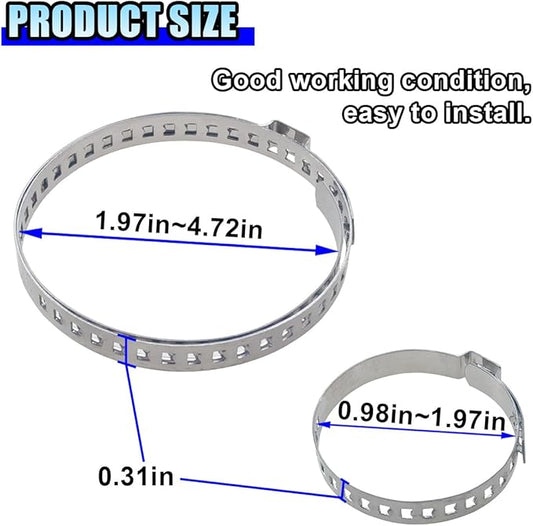 24PCS CV Boot Clamp Kit, Adjustable Axle CV Joint Boot Crimp Clamps, Stainless Steel Drive Shaft CV Boot Band Clamps Repair Tool Kit (12PCS Large+12PCS Small)