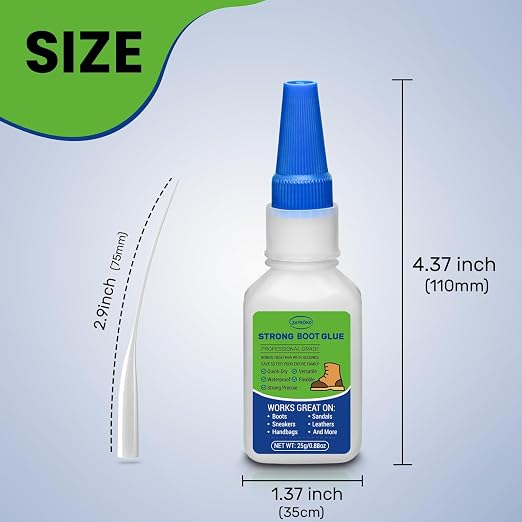 25g Cowboy Boots Glue: Waterproof Professional Glue for Muck, Hiking, Suede, Repair Heel, Working Boot Sole