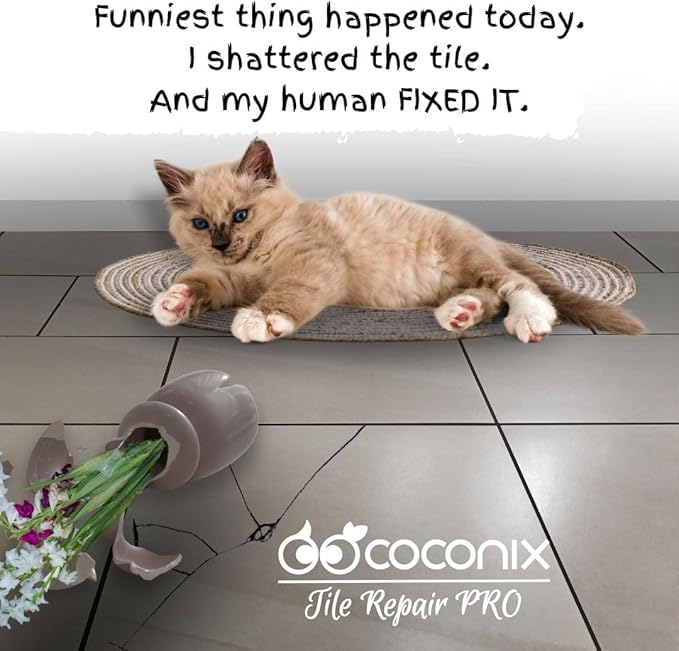 Coconix Tile & Stone Repair Kit | Fix Cracks, Chips, and Scratches on Bathtubs, Tile and Stone Floors, Walls, and Counters | Easy Application with Kneadable Putty