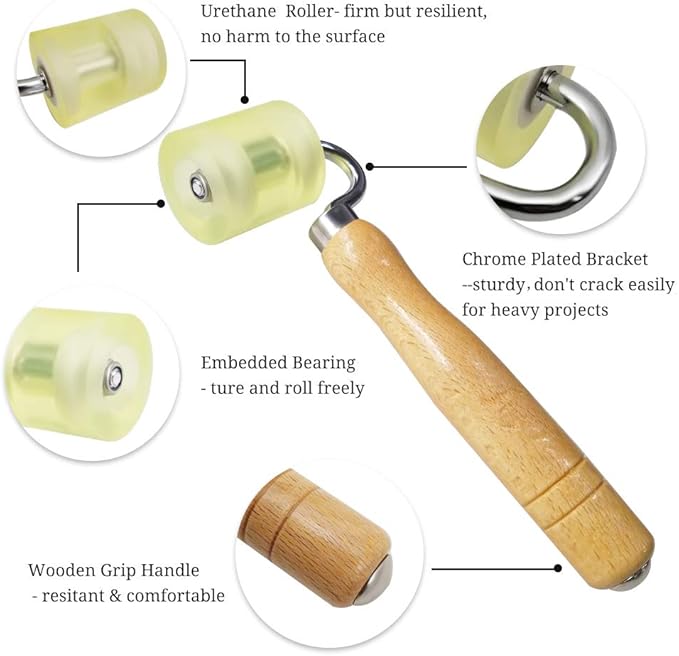tiptopcarbon Wallpaper Tool Kit with Felt Squeegee Seam Roller for Wallpaper Contact Paper Adhesive Vinyl