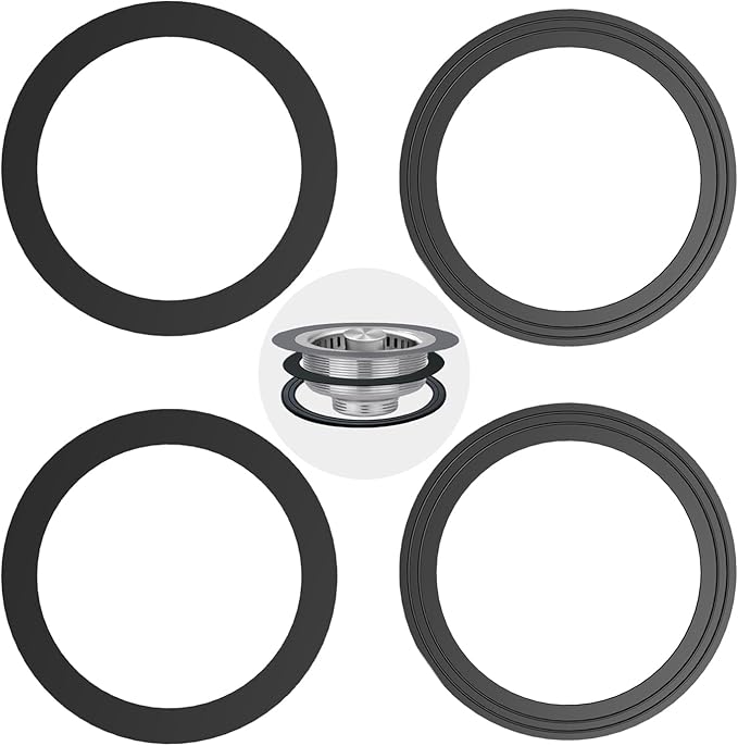 RQYEKDO 2PC Kitchen Sink Strainer Seal Rings,Fits Standard 3-1/2 inch Sink Drains,Garbage Disposal Rubber Seal Kit for InSinkErator 80032 Compatible Models (2Pack)