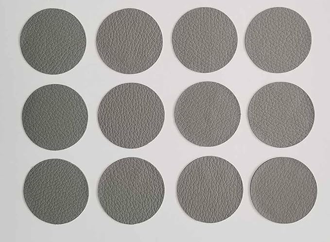 Round Leather Repair Patch for Furniture, Tape Self Adhesive for Couches Car Seat Sofa Jackets Handbags (OneSize,Gray 01)