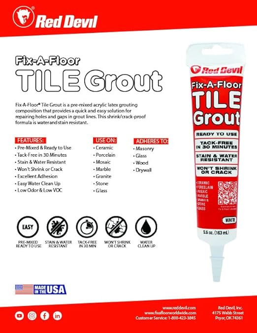 Fix-A-Floor Tile Grout - Gray - 5.5oz. Squeeze Tube