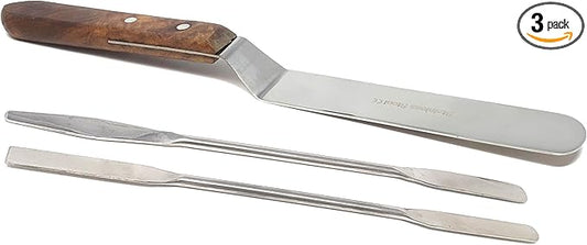 A2Z Scilab 3pc Offset Spatula Caulk Finishing Tool Grout Sealant Caulking Applicator Stainless Steel Smoothing Scraper Spatula Spreader for Ceramic Tiles, Baseboards, Kitchens, Bathrooms, Skirting