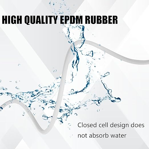 Backer Rod 1/4 Inch, EPDM Rubber Foam Caulk Saver 16.4' White Weather Strip Seal for Concrete Joints, Wall Cracks, Driveway and Joint Fillers.