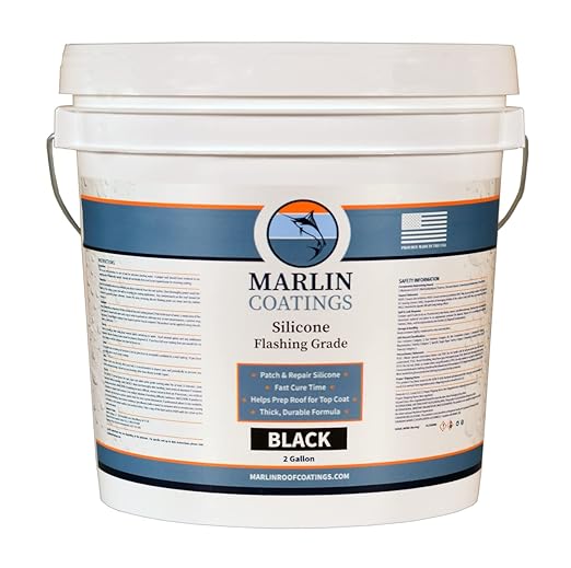 100% Silicone Roof Patch – Prevent and Repair Leaks – Complete Waterproofing – Easy Trowel or Brush Application… (1 Gallon, Black)
