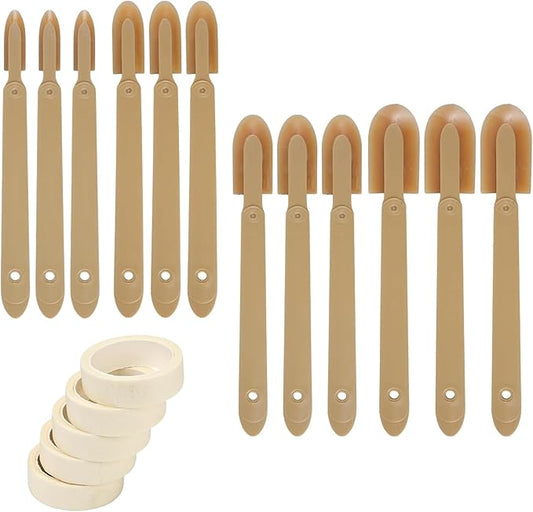 17PCS Rubber Caulking Spatulas Tool Set – 4 Size Silicone Sealant Finishing & Rubber Caulk Grout Spreader Applicator Kit with ABS Handle for Windown Kitchen Bathroom Floors Tiles Walls Brick Skirting