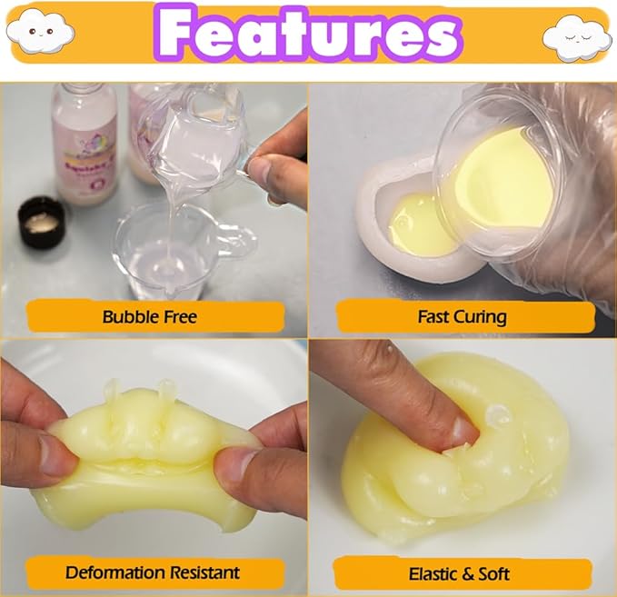 Taba Squishy Maker 2 Hamster Silicone Molds+Gel+Kits Fufu Squish Making Pack