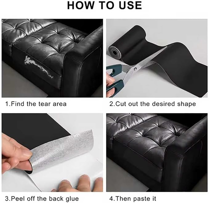 Leather Repair Kit for Furniture,Leather Tape for Car Upholstery Seat Repair Self-Adhesive Fabric Leather Repair Patch for Motorcycle, Leather Couch Repair Patches (Wine Red,19x21 inches)