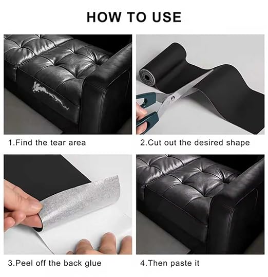 Leather Repair Patch Tape Kit, Self Adhesive Leather Repair for Furniture, Couch, Sofa, Car Seats,Office Chair,Vinyl Repair Kit (SkyBlue,19x19 inches)