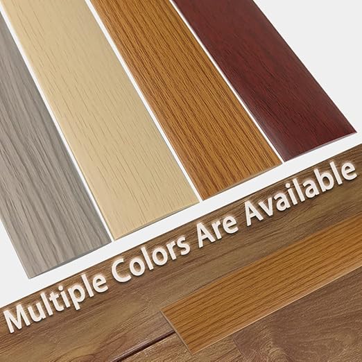 Floor Transition Strip 2" Self Adhesive Flat Vinyl Flooring Transitions Strip with Strong Backing (5cm, 20FT, Brown Wood Grain)