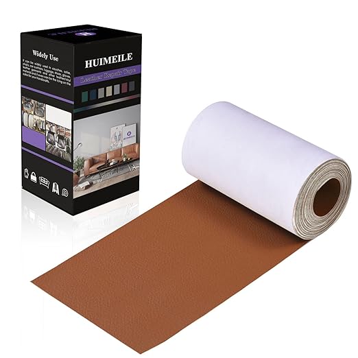Leather Repair Patch Tape 4×60 inch Furniture Leather Strong Self Adhesive Tape for Sofas Couch Car Seats Cabinets Bags Anti Scratch Patches First Aid Patch Fixing Leather Light Brown