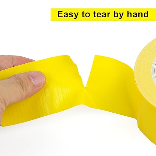BOMEI PACK Light Yellow Duct Tape, 3Rolls Heavy Duty Strong Industrial Color Duct Tape 9.0mil x 1.88inch x 30yds for Packing and Repairing