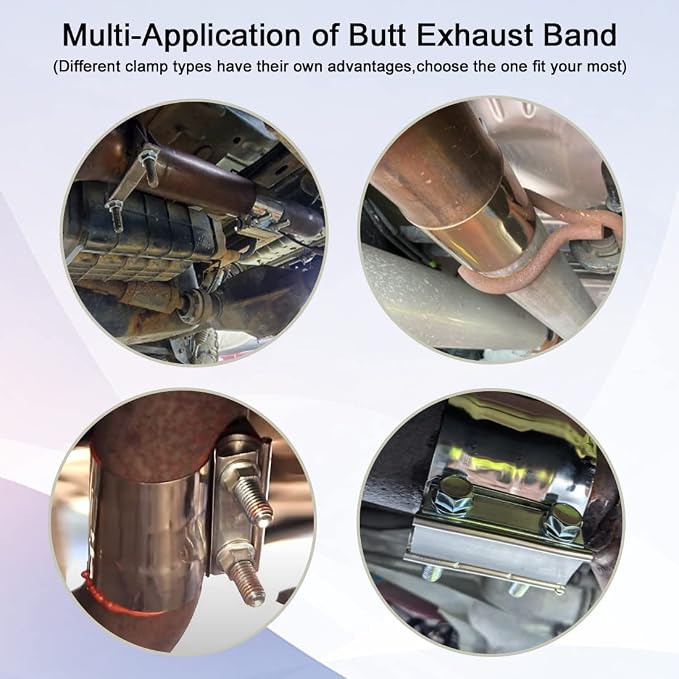 ID 2.25 Inch Exhaust Clamp, Stainless Steel 2-1/4" Lap Joint Band Clamp Sleeve Coupler Fit For OD 2.25" Pipes