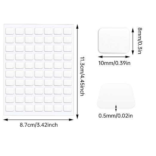 JANYUN 140 Pcs Double Sided Sticky Dots,8 x 10 mm Square Putty Tape | Square,No Traces,Putty Clear,Removable Double Sided,Mini Tape for Crafts, Glue Point Sticky Tack Balloon Adhesive Tape