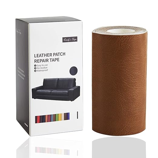 Leather Repair Tape kit Patch Heavy Duty, Retro Camel 4x60inch Self Adhesive Patch for Couch, Sofa, Car Seat,Furniture, Drivers Seat,Computer Chair First Aid Vinyl Repair Kit