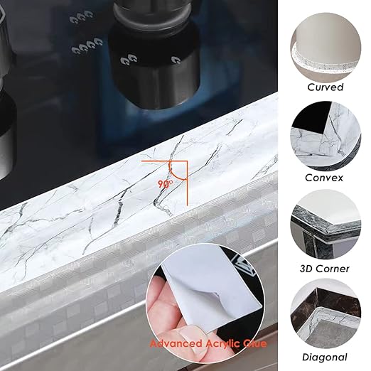 Kitchen & Bath Tape Caulk Strip 10.5 Ft *1.5 Inch Self Adhesive Waterproof Caulking Sealing Tape, Decorative Sealant Trim for Kitchen Sink Toilet Bathroom Shower and Bathtub 2PCS