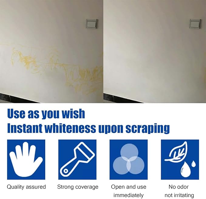 Drywall Repair Kit, White Wall Repair Paste, Multi-Functional Quick Drying Wall Mending Agent, for Cracks and Holes, with Scraper and Sandpaper