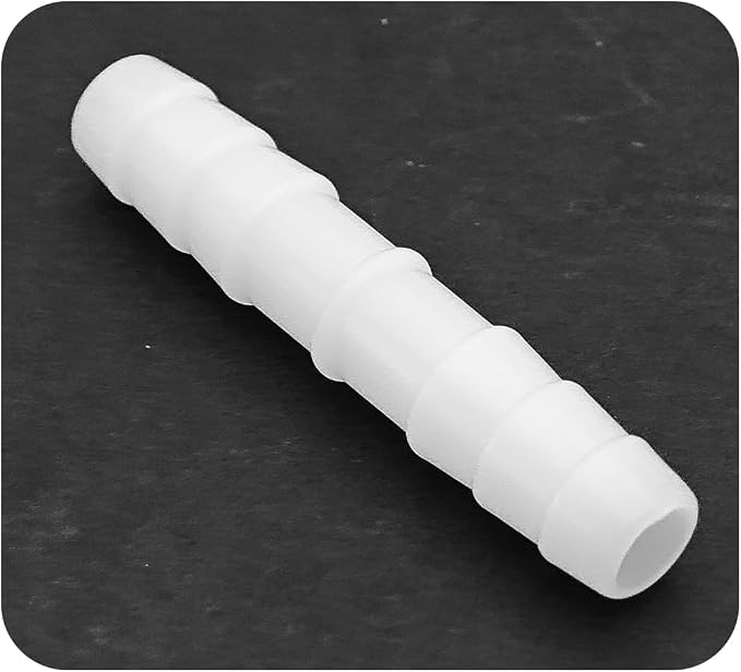 12Pcs 5/16" x 5/16" Plastic Hose Barb Fittings, Barbed Splicer Mender Joint Adapter Union Connectors for Aquarium, Household, Fuel, Gas, Liquid, Air Hose Repair