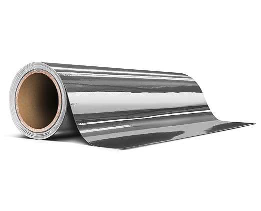 VViViD Gloss Silver Chrome Air-Release Vinyl Adhesive Tape Roll (12 Inch x 20ft)