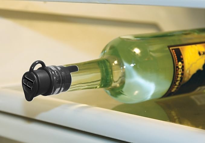 Haley's Corker 30066 5-in-1 Wine Aerator, Stopper, Pourer, Filter and Re-Corker, 6 Pack, Standard, Black