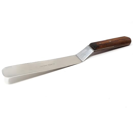 A2Z Scilab Brand Engineering Classic Offset Caulk Tooling Spatula, Stainless Steel (8 Inch Long Offset Blade)