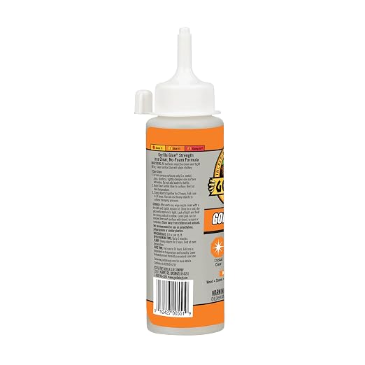 Gorilla Clear Glue, 5.75 Ounce Bottle (Pack of 6) - Crystal Clear, All Purpose, and Water Resistant