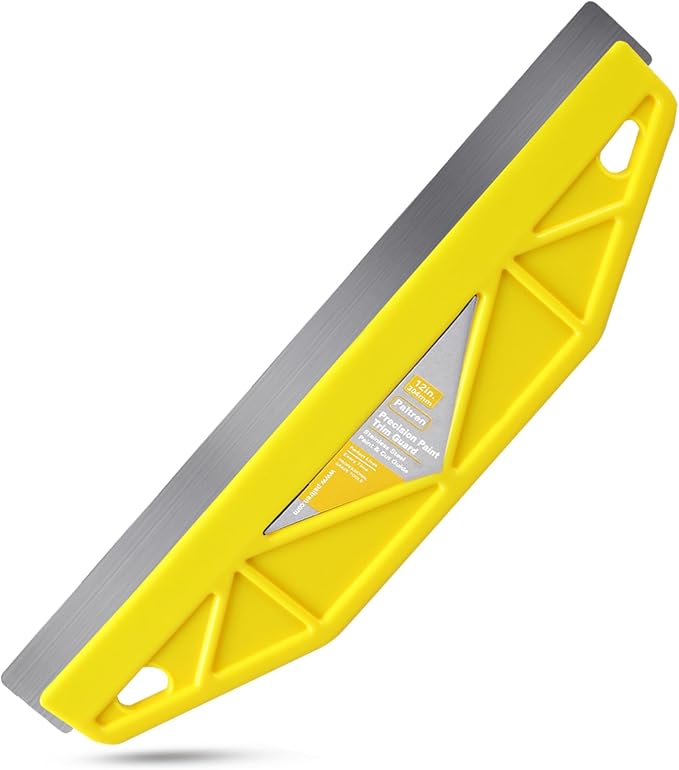 12-Inch Paint Edger & Trim Guard | Stainless Steel Straight Edge Tool | Painters Tape Alternative | Creates Crisp, Clean Pro-Grade Lines on Walls & Ceilings(Yellow)