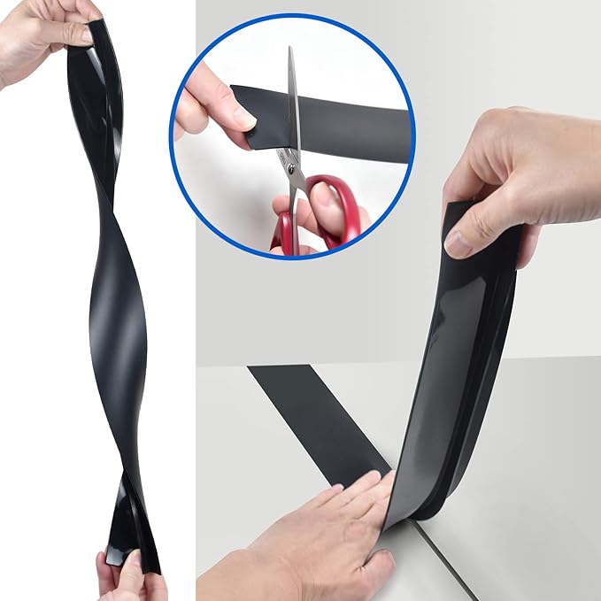 Silicone Stove Counter Gap Cover (2 Pack, 25in, Black), Non-Adhesive Heat Resistant Kitchen Stove Gap Filler, Easy Clean Silicone Gap Guard Seals Spills Between Counter & Stove