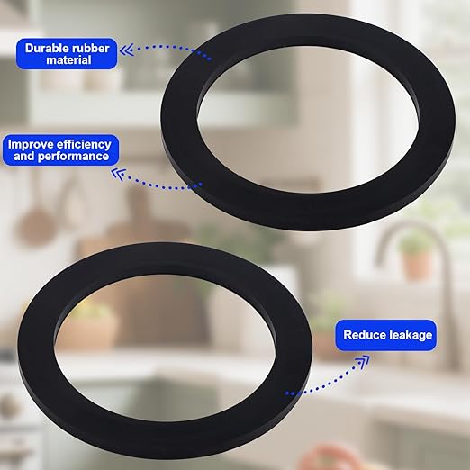 2pcs FLG-Seal Sink Seal Gasket Accessory, Putty-Free Rubber Seals Ring Replacement Parts for InSinkErator Kitchen Sink Garbage Disposal Drain (Black)